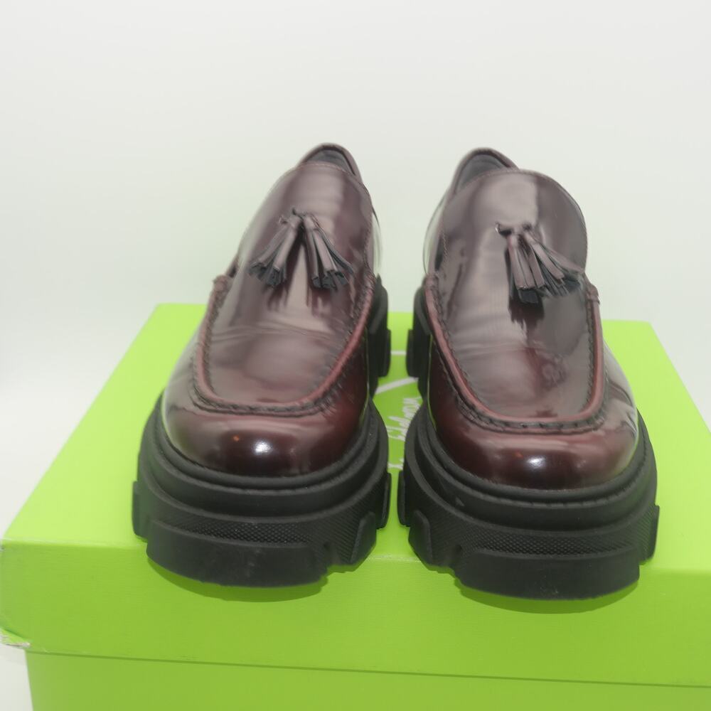 NEW Sam Edelman Women's 9.5 Dandrea Mega Lug Chunky Leather  Loafers Burgundy - Picture 6 of 13